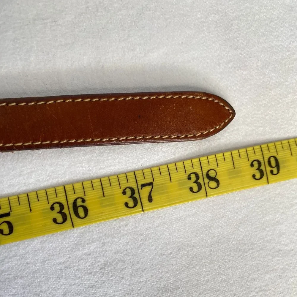 💎Leegin Western Belt Medium Waist USA Made Caramel Brown Leather Braided Inlay